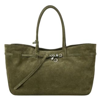 Marge Sherwood Tote Bag in Pelle Scamosciata con Fibbia - - Bags - Donna - Verde - ONE SIZE