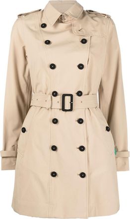 Save The Duck double-breasted lightweight trench coat - women - Recycled Polyester - 0 - Brown