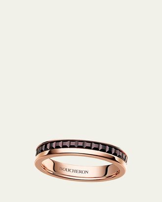 Boucheron Quatre Follies 18k Pink Gold and Brown PVD Wedding Band Ring