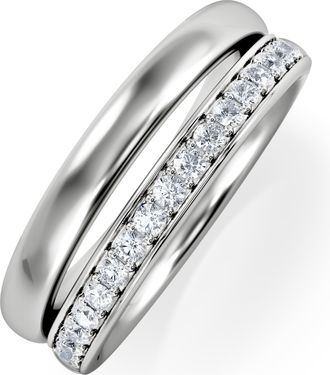 The Diamond Store Duo Curve Stacking Lab Diamond Ring 0.26ct in 925 Silver