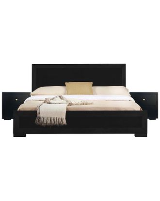 Camden Isle s Trent Wooden Platform Bed With Two Nightstands