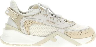 Fendi Beige Lace Up Sneakers