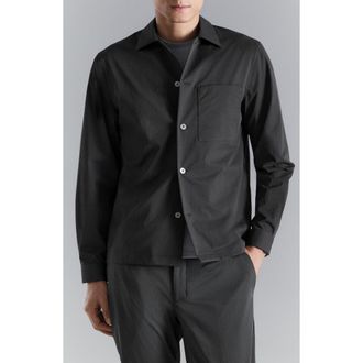 Mango Woven Overshirt in Dark Heather Grey at Nordstrom, Size X-Large