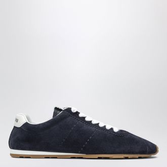 Miu Miu Sneakers Plume blu in pelle scamosciata