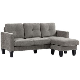 HOMCOM Sof&aacute; chaise longue 186x130x84 cm pardo