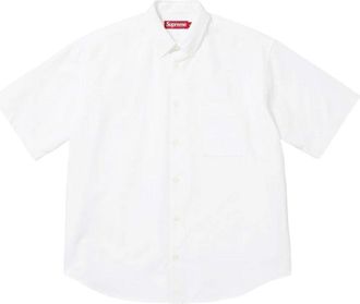 SUPREME SS26 Loose Fit Oxford S/S Shirt White SUP-SS26-158-WHT