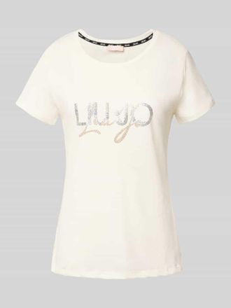 Liu Jo T-Shirt mit Label-Print in Offwhite, Gr&ouml;&szlig;e M