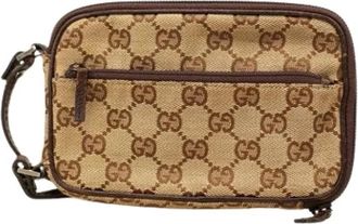 Gucci Pre-owned Cross Body Bags, female, Beige, Size: ONE SIZE Pre-owned Canvas Cross Body Bag