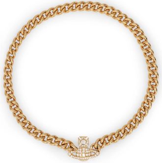Vivienne Westwood Necklaces, female, Yellow, Size: S Orb Pendant Necklace