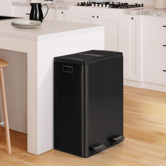 IDMarket Cubo De Cocina 2x30l Negro Clasificaci&oacute;n Selectiva 2 Cubos