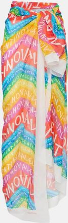 Valentino Pareo in cotone e seta con logo