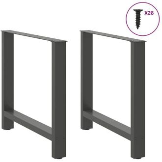 vidaXL Patas Para Mesa De Comedor Antracita (2 Unidades, 70 X 72-73 Cm, Acero) Vidaxl