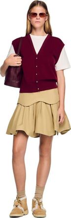 Sandro Two-tone wool and cashmere sweater in Bordeaux at Nordstrom, Size X-Large