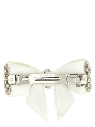 Self Portrait Crystal-Embellished Bow Hair Clip - White