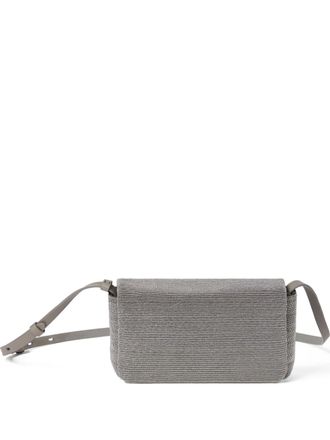 Brunello Cucinelli Monili-embellished leather cross body bag - Grey