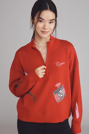 Maeve The Montana Mock-Neck Half-Zip Sweater by Maeve