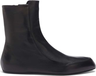 Jil Sander leather ankle boots - women - Goat Skin/Calf Leather/Calf Leather - 39 - Black