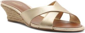 Arezzo Ava Wedge Sandal in Platino at Nordstrom, Size 7.5