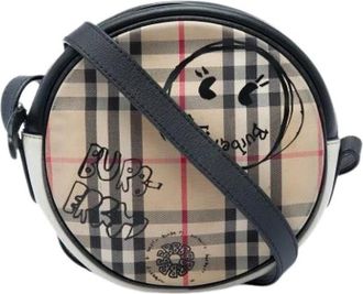 Burberry Pre-owned Canvas Crossbody Bag - Dames - Vintage Schoudertas - Beige - ONE Size - Leer - Vintage