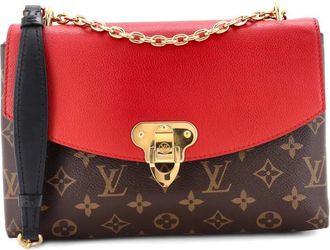 Louis Vuitton Borsa a spalla Saint Placide in pelle e tela con monogramma - Marrone