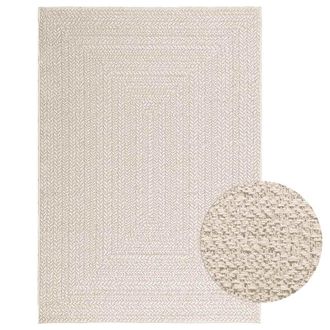 vidaXL Alfombra Zizur Apariencia Yute Interior Exterior Crema Vidaxl