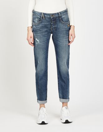 Gang Relax-fit-Jeans GANG 94GERDA, Damen, Gr. 27, N-Gr, blau (dusty vint blau), Denim/Jeans, Obermaterial: 90% Baumwolle, 8% Polyester, 2% Elasthan, relaxe