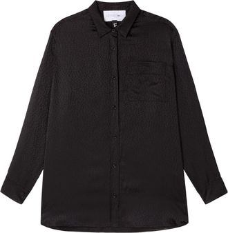 AZ FACTORY Lounge polka-dot jacquard shirt - women - Silk/Viscose - 38 - Black