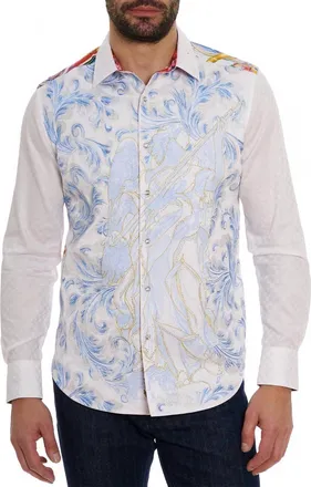 Robert Graham Behind The Wheel Long Sleeve Shirt In White