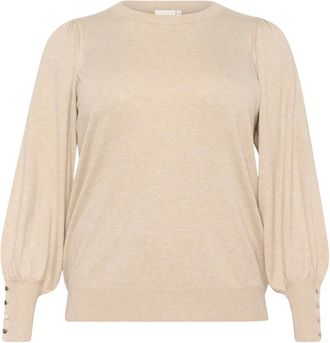 Kaffe Curve KCluela Pullover - Knitwear - Mujer - Beige - XL