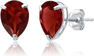 MAX + STONE 14k Yellow or White Gold Teardrop 8mm Gemstone Pear Shape Stud Earrings