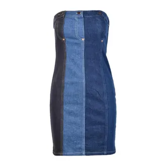 Moschino Dames, Jurken, Blauw, Maat: S Denim