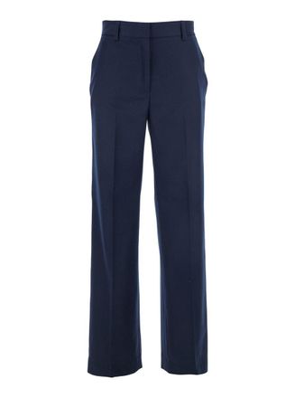 Antonelli Robinia Blue Tailored Trousers In Wool Blend Woman
