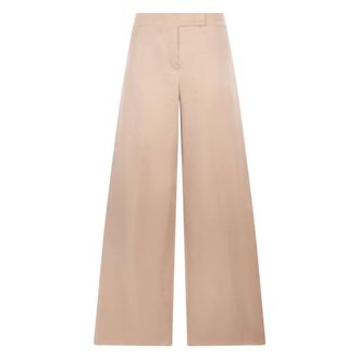 Max Mara Wide Trousers, female, Beige, Size: S Loose Silk Trousers