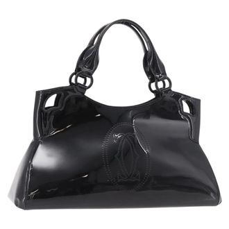 Cartier Marcello Patent Leather Black Patent_Leather Handbag (Pre-Owned)