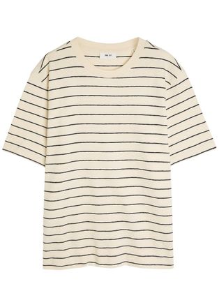 Nn.07 Pedro Striped-knit Cotton T-shirt - Navy - Xxl