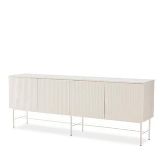 Koketto Home Aparador de 200 cm color blanco dise&ntilde;o acanalado