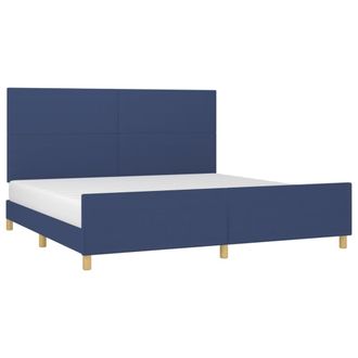 vidaXL Cama Sin Colch&oacute;n Tela Azul 200x200 Cm Vidaxl
