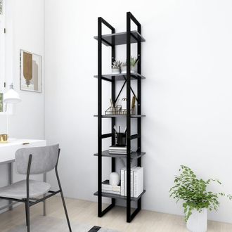 vidaXL Vidaxl - Estanter&iacute;a De 5 Niveles Madera De Ingenier&iacute;a Gris 40x30x175 Cm