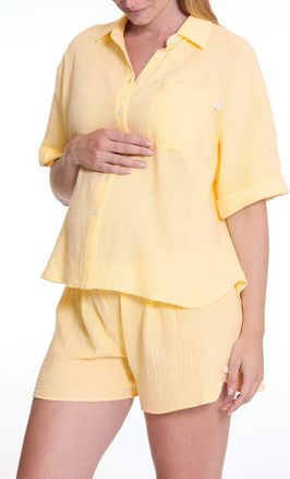 Cache Coeur Maternity Pajama Set Ice Cream in Vanilla at Nordstrom, Size X-Small