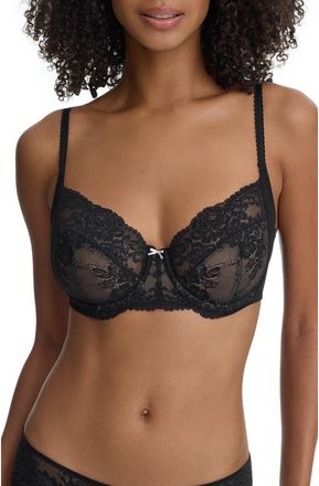 Skarlett Blue Captivate Full Coverage Unlined Lace Bra in Black at Nordstrom, Size 38Ddd