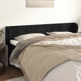 vidaXL Cabecero De Terciopelo Negro 203x23x78/88 Cm Vidaxl