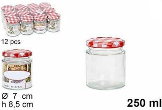 Trade Shop Trade Shop - Set 12 Pezzi Contenitore Barattolo In Vetro Con Coperchio Barattolini 250ml