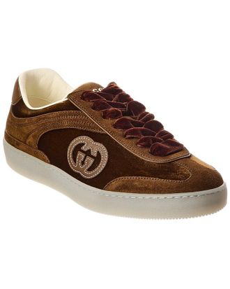 Gucci G75 Velvet & Suede Sneaker