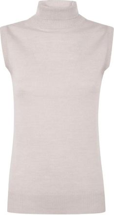 Sportmax Turtle Neck Sleeves Less Woven Vertigo Top