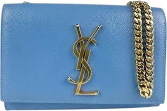 Saint Laurent Pre-owned Mini Bags, female, Blue, Size: ONE SIZE Pre-owned Leather Mini Shoulder Bag