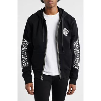 Rta Floyd Black Metal Zip Hoodie in Black Metal Road To Awe at Nordstrom, Size Xxx-Large