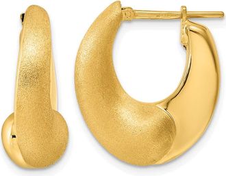 Diamond2Deal 14K Yellow Gold Tapered Teardrop Hoop Earrings