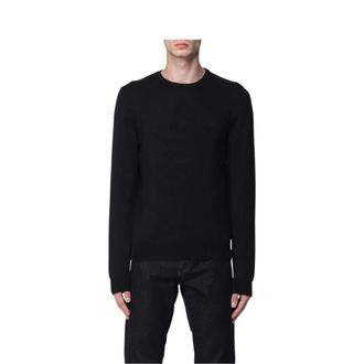 HUGO BOSS Hugo, Round-neck Knitwear, male, Black, Size: 3XL Classic Crew Neck Pullover Black