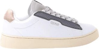 Colmar Grijze Sneakers met Witte en Roze Accenten - Dames - Sneakers - Grijs - 39 EU - Katoen - Schoenen