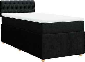 vidaXL Cama Box Spring Con Colch&oacute;n Tela Negro 90x200 Cm Vidaxl